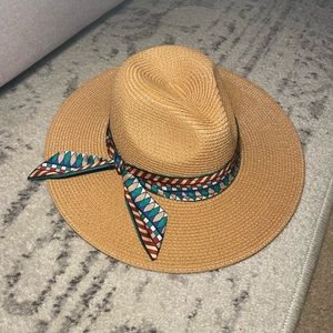 Wide brim Straw Fedora
